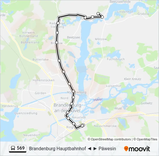 569 Bus Line Map