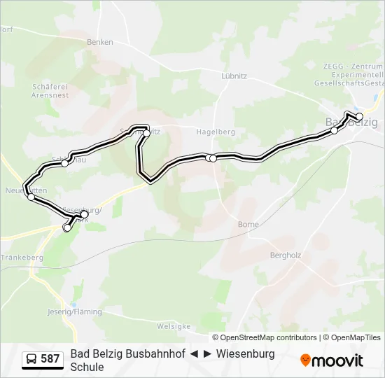 587 Bus Line Map