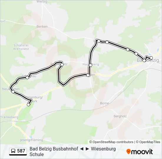 587 Bus Line Map