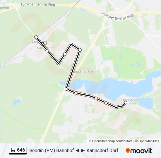 646 bus Line Map