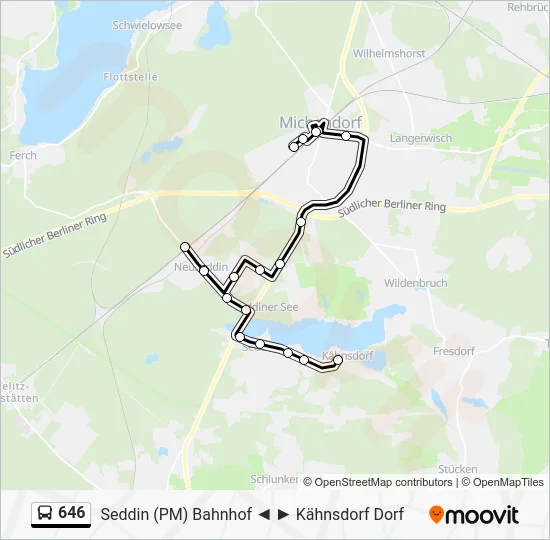 Автобус 646: карта маршрута