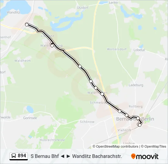894 Bus Line Map