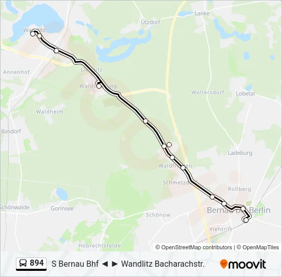 894 Bus Line Map