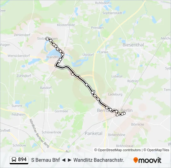 894 Bus Line Map