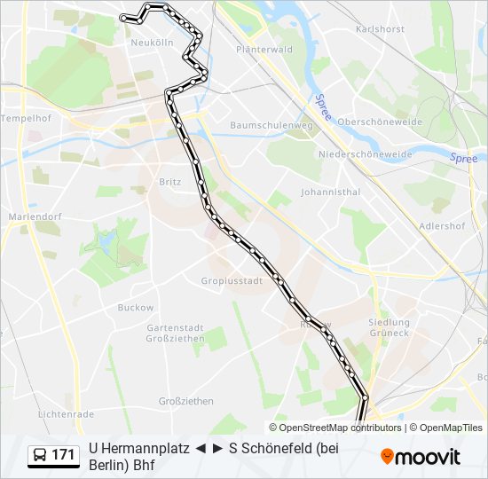 Buslinie 171 Karte