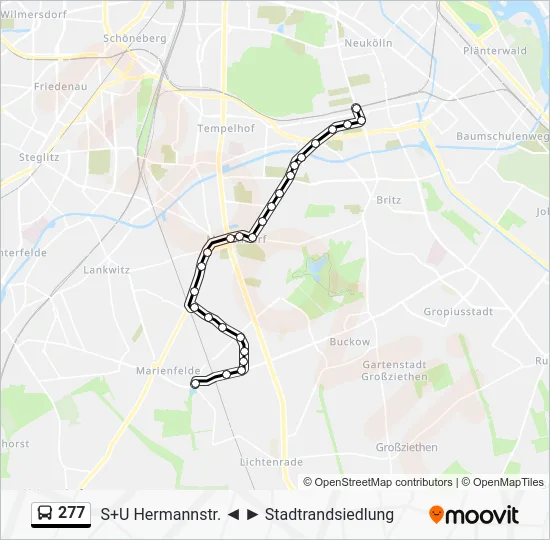 Автобус 277: карта маршрута