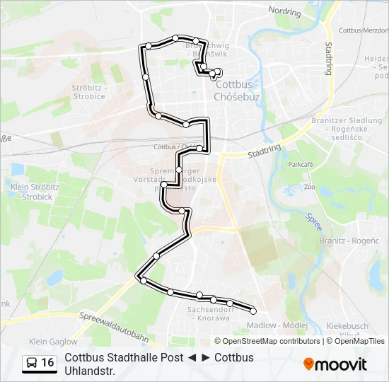 16 Bus Line Map