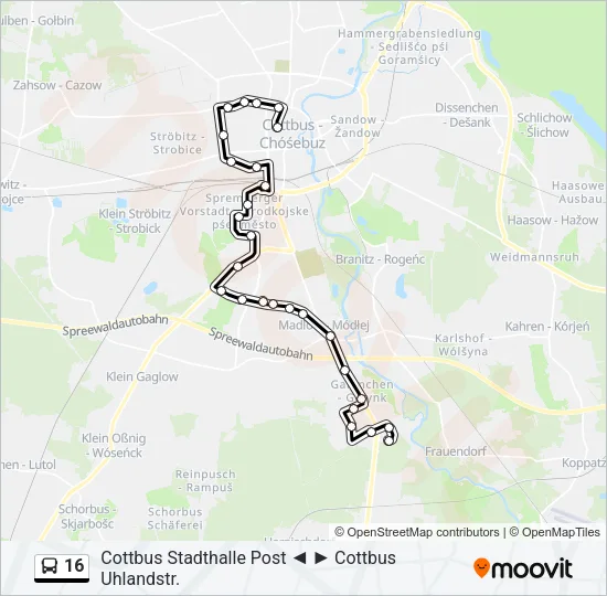 16 Bus Line Map