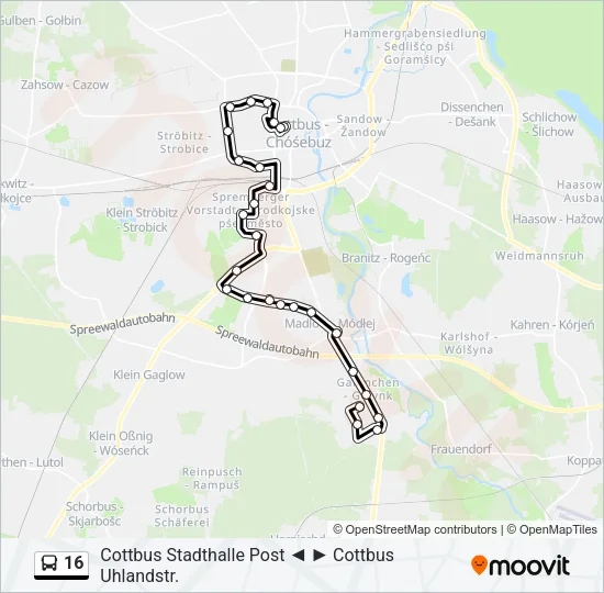16 Bus Line Map