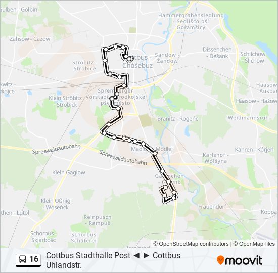 16 bus Line Map