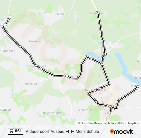 851 Bus Line Map