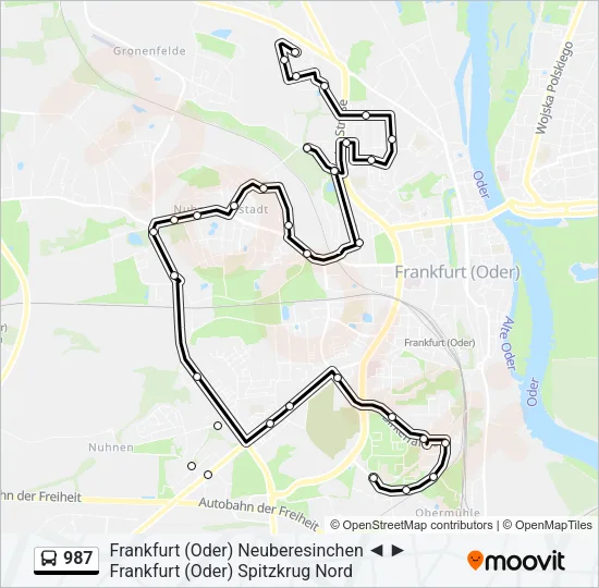 987 Bus Line Map