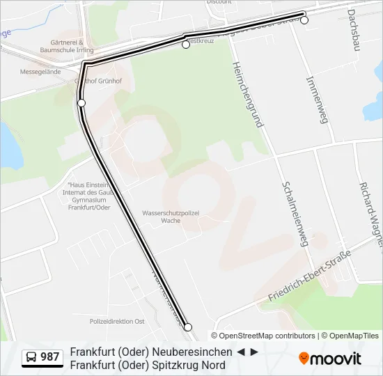 987 Bus Line Map