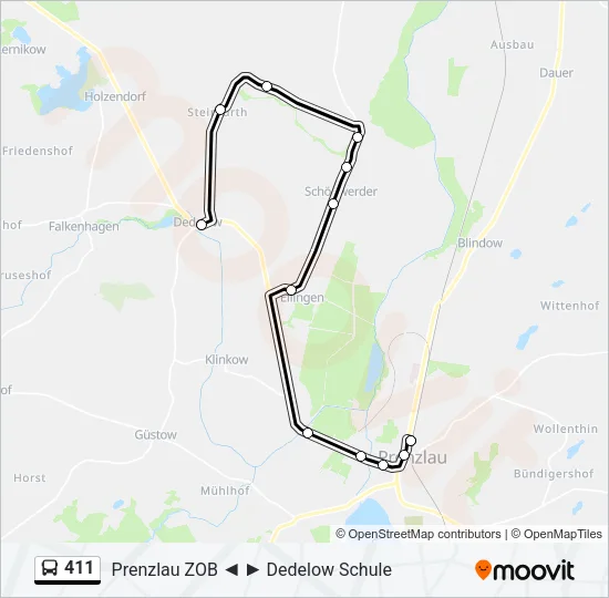 411 Bus Line Map