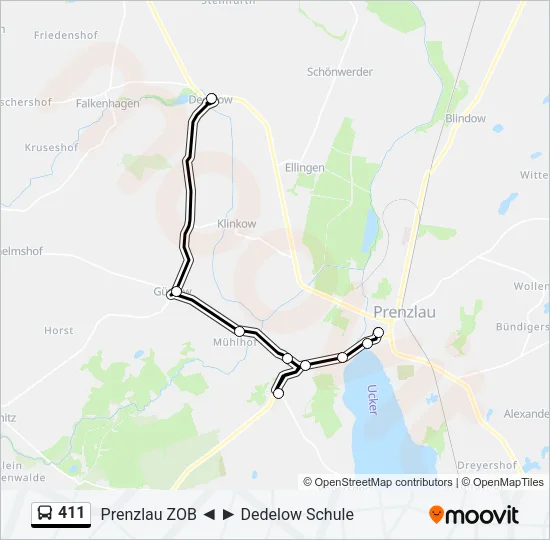411 Bus Line Map