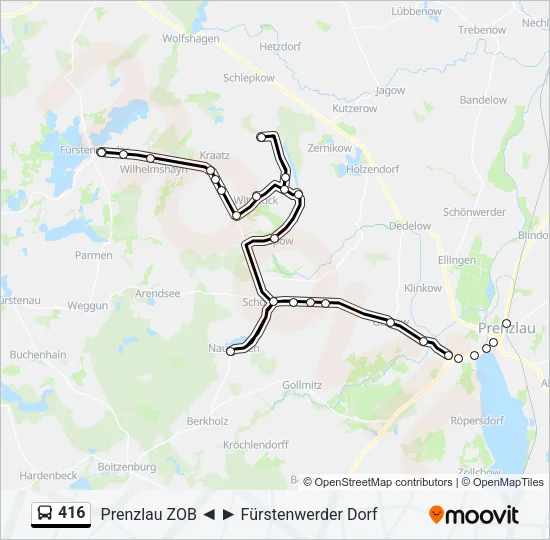 416 Bus Line Map