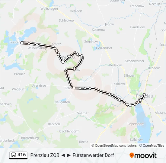 416 Bus Line Map