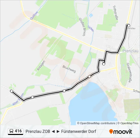 416 Bus Line Map
