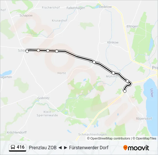 416 Bus Line Map