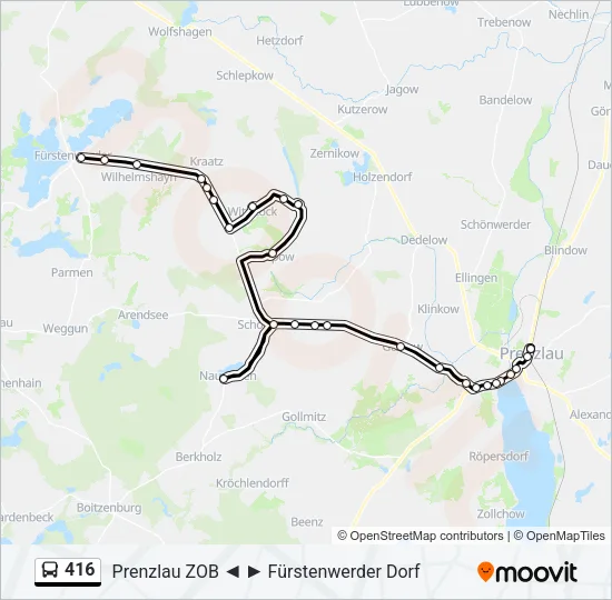 416 Bus Line Map