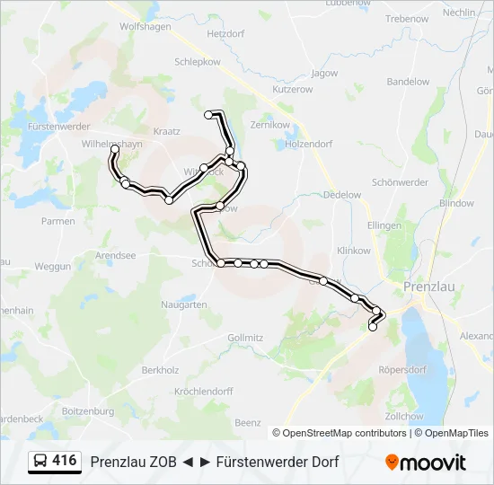 416 Bus Line Map