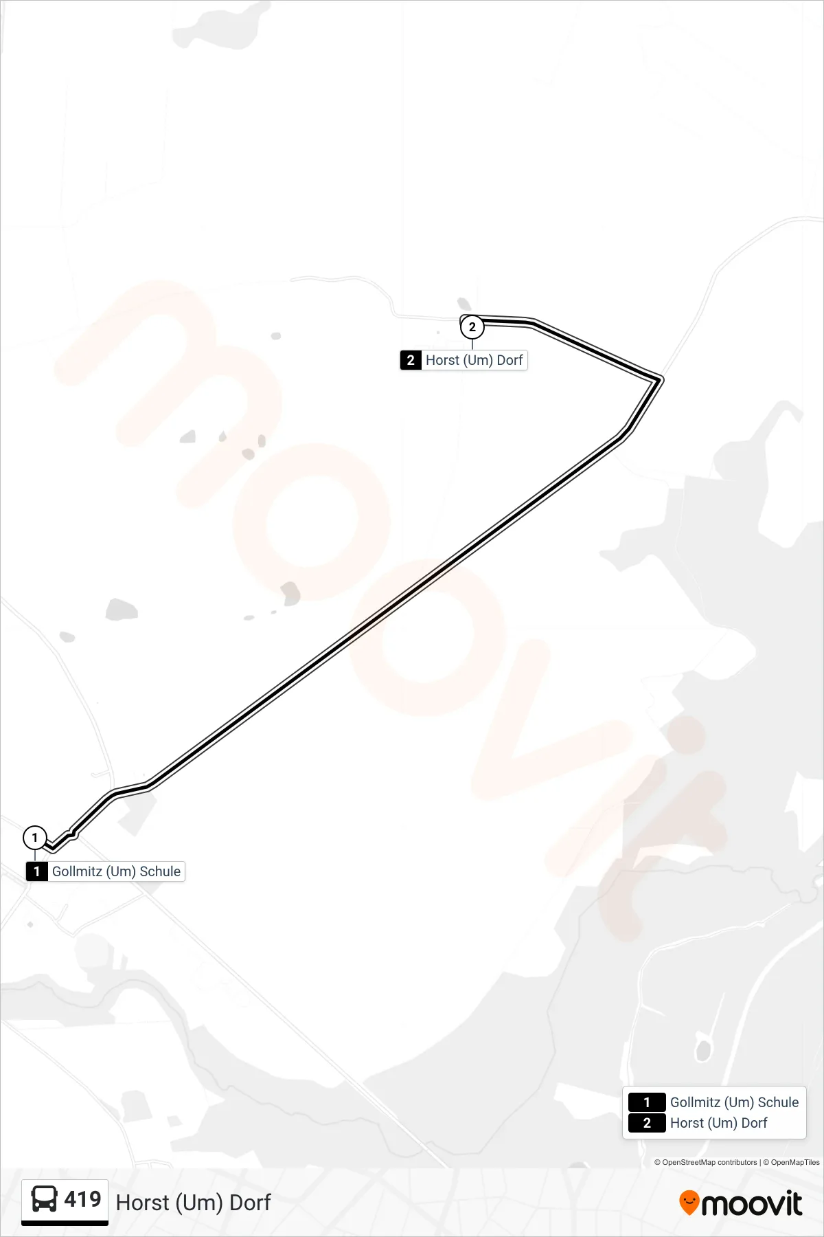 Linie 419 (Bus) Richtung Horst (Um) Dorf: Route und Haltestellen auf der Karte