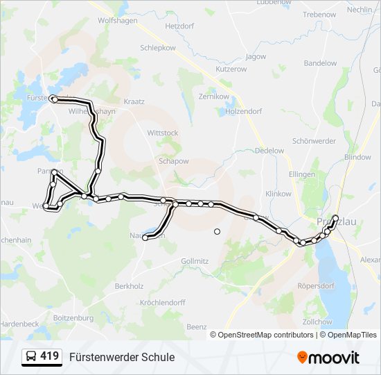 419 bus Line Map