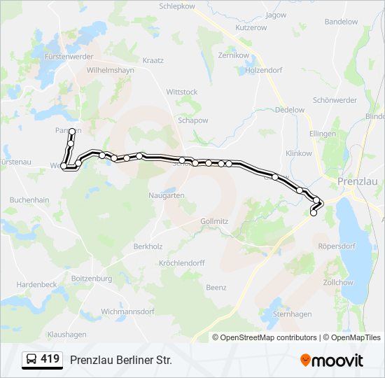 Автобус 419: карта маршрута
