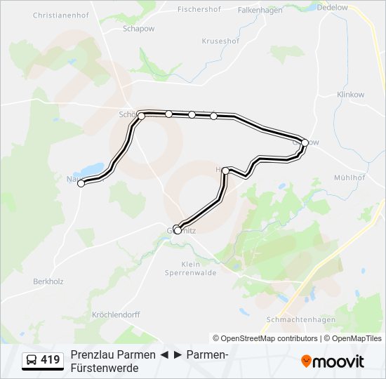 419 bus Line Map