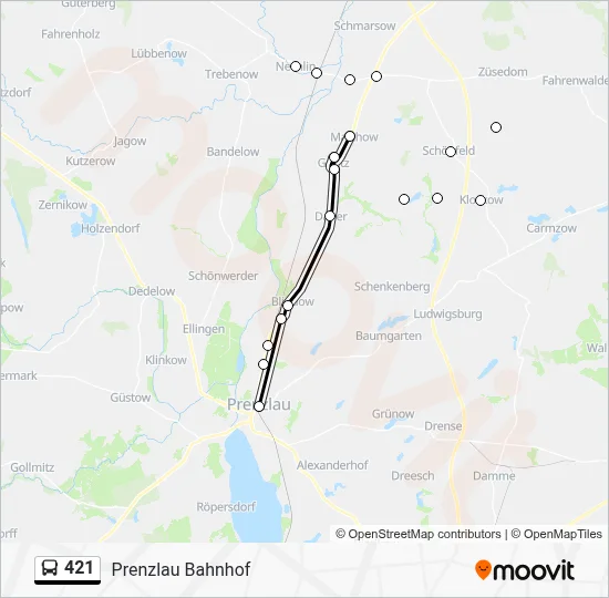 421 Bus Line Map