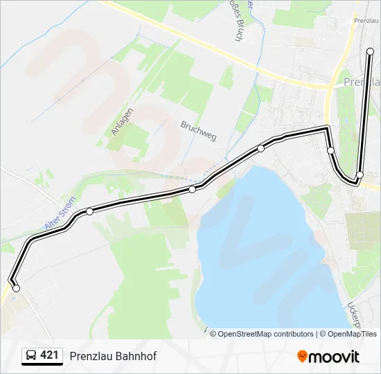 421 Bus Line Map
