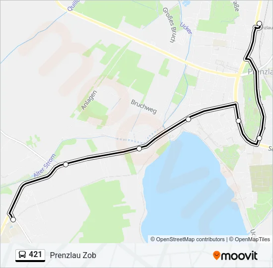 421 Bus Line Map