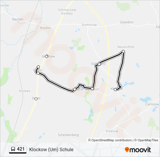 421 Bus Line Map