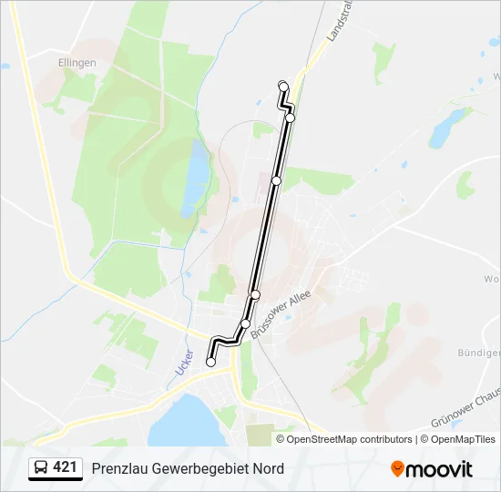 421 Bus Line Map