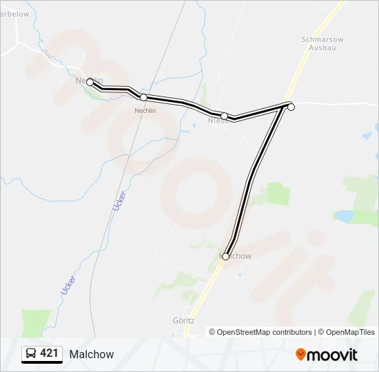 421 Bus Line Map