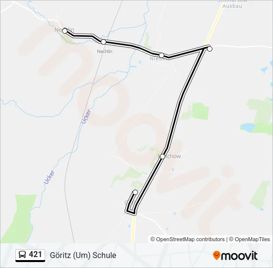 421 Bus Line Map