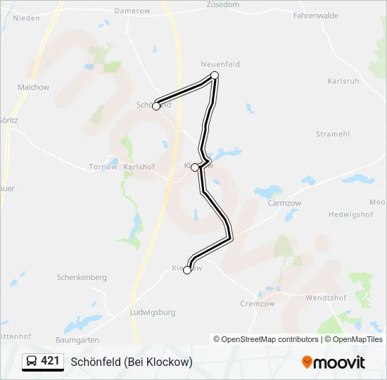 421 Bus Line Map