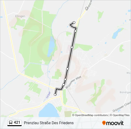 421 Bus Line Map