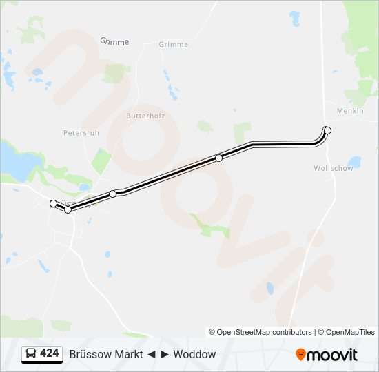 424 bus Line Map