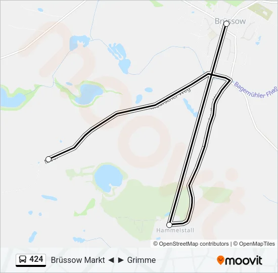 424 Bus Line Map