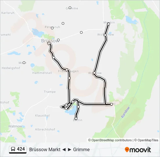 424 Bus Line Map
