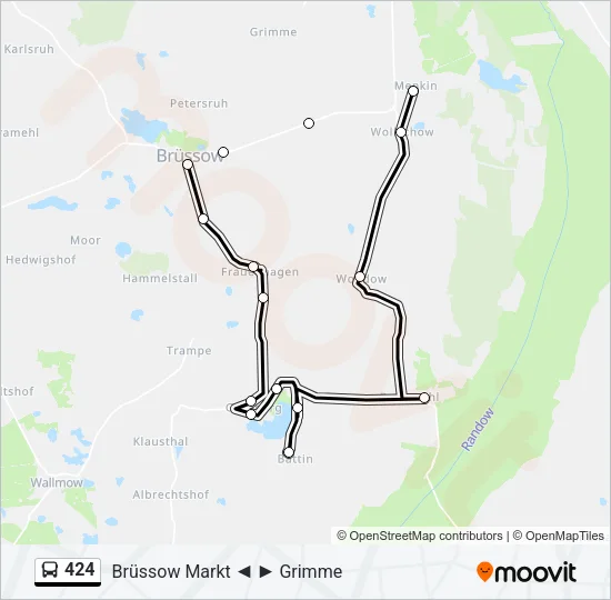 424 Bus Line Map