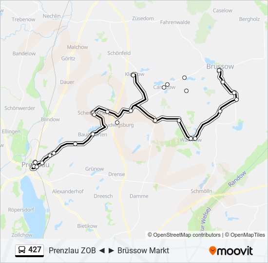 427 bus Line Map