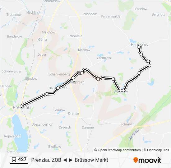 427 Bus Line Map