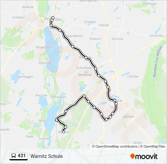 431 Bus Line Map