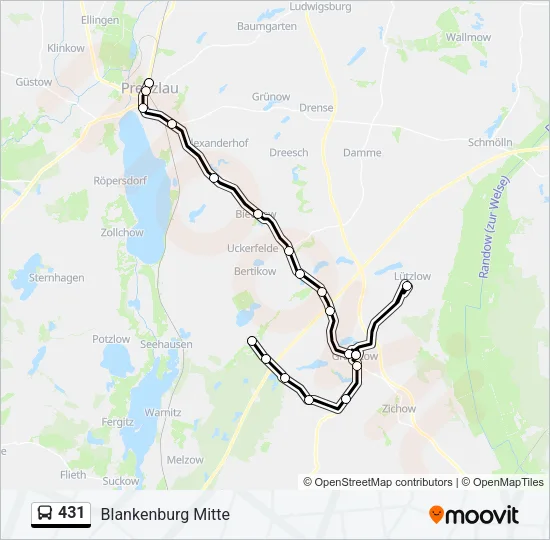 431 Bus Line Map