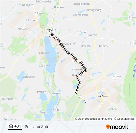 431 bus Line Map