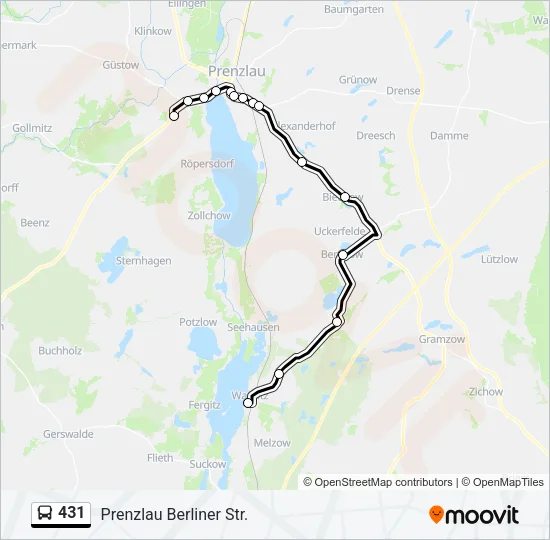 431 Bus Line Map