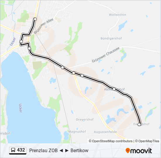 432 bus Line Map