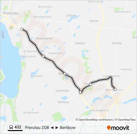 432 Bus Line Map